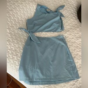 Light Blue dress with Tie Details